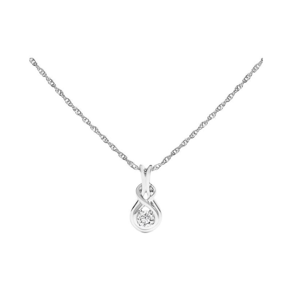 Haus Of Brilliance Silver 0.10 Ct. Tw. Lab-Grown Diamond Pendant Necklace